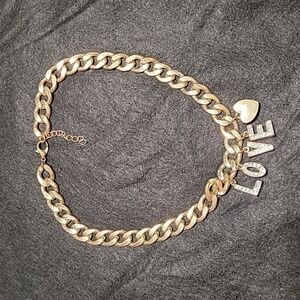 Retro LOVE rhinestone necklace